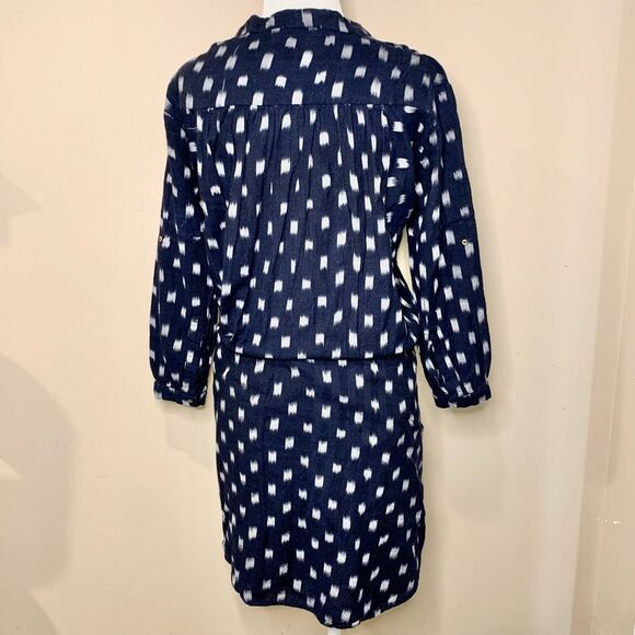 Ulla Johnson Corsica Dress Blue White Indigo Ikat Print Size 2 Short Popover - Picture 7 of 12